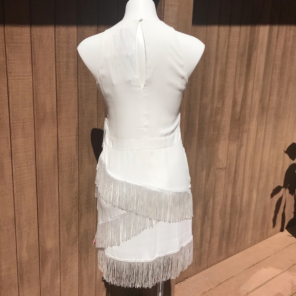 NWT Joie Amiyah White Fringe Mini Dress Size 4 - Picture 6 of 7